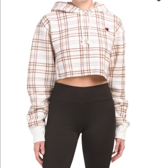 Champion Reverse Weave Plaid Cropped 